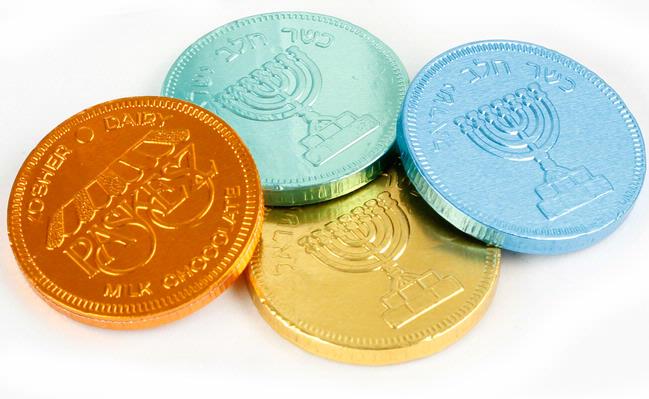 chocolate coins hanukkah history
