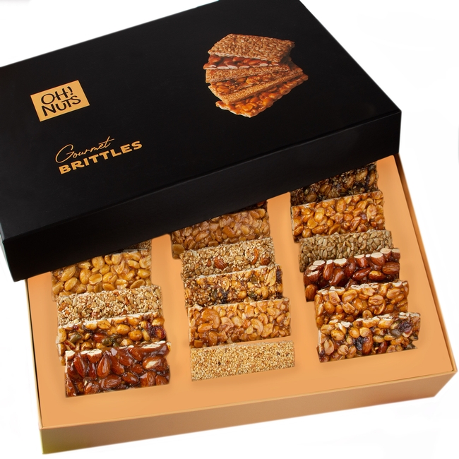 Oh! Nuts Hand Made Gourmet Nut Brittle Variety Gift Box - 24CT ...