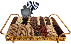 Hanukkah Gold Tray Basket - Israel Only