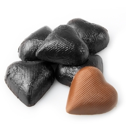 Black Foiled Milk Chocolate Hearts shaped 