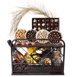 Amber Elegance - Purim Wine Rack Table Mishloach Manos Gift Tray