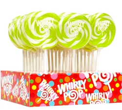 Bright Green & White Swirl Whirly Pops - Apple