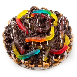 Chocolate Pretzel Pie With Gummy Snakes