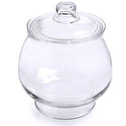 Glass Round Candy Jars with Glass Lids - 1 Gallon - 2CT Case