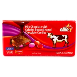 Elite Milk Chocolate Bar Filled with Colorful Chocolate Lentils 