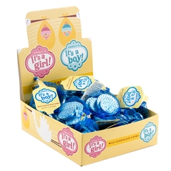 'Its a Boy' Chocolate Foiled Coins - 18 Piece Box