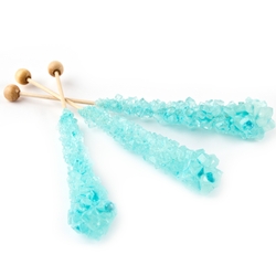 Light Blue Wrapped Rock Candy Crystal Sticks - Cotton Candy