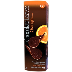 Orange Belgian Dark Chocolate Leaves