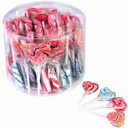 Handmade Swirl Heart Lollipops - 40CT Tub 