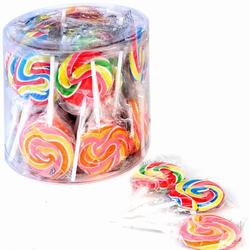 Handmade Swirl Round Lollipops - 40CT Tub 