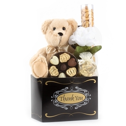 Thank You Gift Basket - Black and Gold