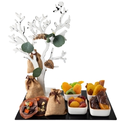 Tu Bishvat Wooden Tree Dried Fruit Gift Basket