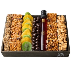 Purim Dried Fruits & Nuts Wood Tray Mishloach Manos