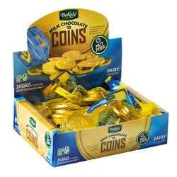 Milk Chocolate Gold Coins Mesh Bags - 24CT Box