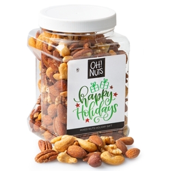 Happy Holiday Mix Nuts Jar Gift