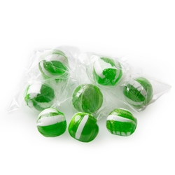Wrapped Striped Wintergreen Mint Balls Candy