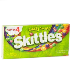 Kosher Skittles Candy Crazy Sours - 4 Pack (4x1.5oz)