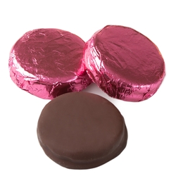 Wrapped Chocolate Coated Sandwich Cookies - Pink Foil