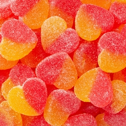 Passover Peach Hearts Gummies - 1.1 LB Bag