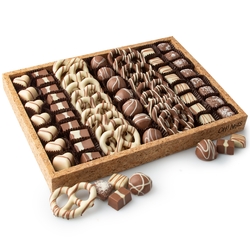 Shavuos Dairy Truffle Line Up Cork Gift Tray