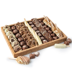 Shavuos Dairy Truffle & Pops Line Up Cork Gift Tray