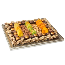 Silver Picture Frame Gift With Dried Fruits and Chocolates