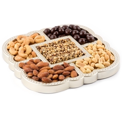 Elegant Square Mirrored Décor Nuts and Chocolates Tray