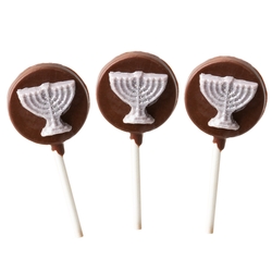 Hand Decorated Mini Non-Dairy Hanukkah Chocolate Lollipops