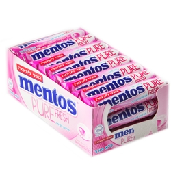 Mentos Sugar-Free Pure Fresh Fruit Mint Rolls - 24CT Box