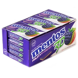 Mentos 3D Sugar Free Gum - Blackberry, Kiwi & Strawberry - 15CT Box