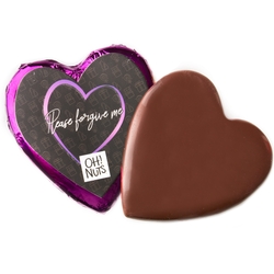 'Please Forgive Me' Dark Belgian Chocolate Message Heart