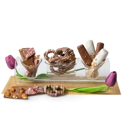 Shavuos Dairy Chocolate Glass Gift Tray