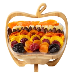 Fresh Dried Fruit Apple Wooden Collapsible Fruit Bowl