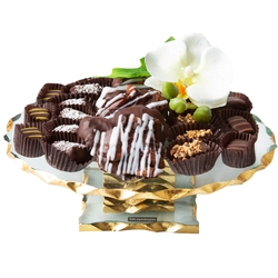 Passover Gold Cake Stand Gift Basket