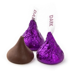 Purple Dark Chocolate Hershey's Kisses - 12oz Bag