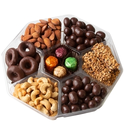 Premium 6-Section Chocolate & Nut Tray - Deluxe Platter