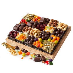 Cork Tray Candy & Chocolate Gift Basket
