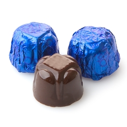 Non-Dairy Hazelnut Royal Blue Foiled Chocolate Truffles
