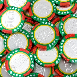 100$ Casino Chocolate Coin - 1 LB Bag