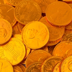 Orange Chocolate US Cent Coins - 1 LB Bag
