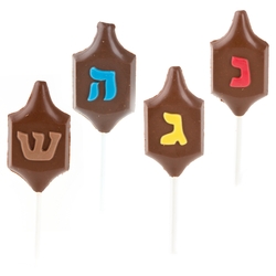 Hanukkah Dreidel Chocolate Lollipops -4PC