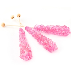 Light Pink Rock Candy Crystal Sticks - Bubble Gum