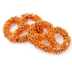 Chocolate Covered Pretzels with Orange Sprinkles - 10CT Box