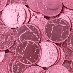 Dark Pink Chocolate Coins