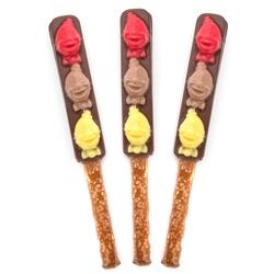Clown Decorated Chocolate Pretzel Stick