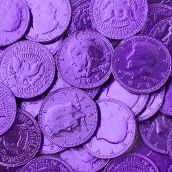 Purple Chocolate Coins - 1 LB Bag