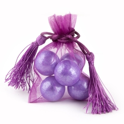 Purple Mesh Favor Bags With Tassels - 12CT