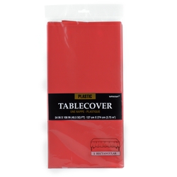 Red Plastic Table Cover