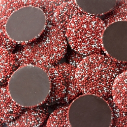 Red & White Dark Chocolate Nonpareils