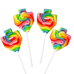 Rainbow Hanukkah Twisty Dreidel Lollipops - 24CT Tub